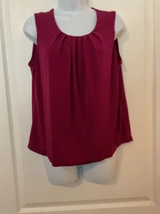 Jones Studio Separates Sleeveless Top Women’s Size PL Red Pleated -B10 - Picture 1 of 9