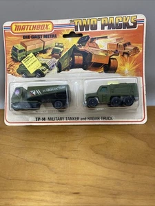 MATCHBOX TWO PACKS MILITARY TANKER AND RADAR TRUCK TP-14 MB-14 - Picture 1 of 5