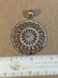 Milor Italy Sterling Silber 925 offen oval durchbohrt floral Anhänger Vintage - Bild 1 von 1
