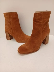 Womens size UK 8 Tammy Tan Suede Leather Ankle Boots with 3.5" Heels BRAND NEW. - Picture 1 of 19
