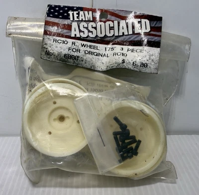Vintage Team Associated Original RC10 RC REAR Wheels 1/10 1.75" 3 Piece #6800 - Image 1 of 4