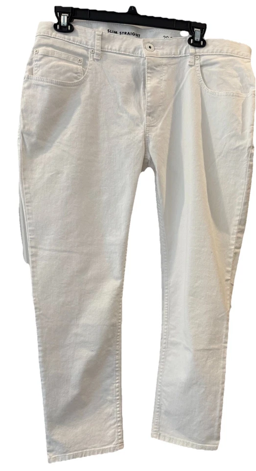 INC INTERNATIONAL CONCEPTS WHITE 38x30 SLIM STRAIGHT STRETCH JEANS MENS NWT - Image 1 of 4