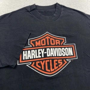 Vintage Harley Davidson T Shirt Mens XL Black Faded Savannah Georgia Biker Moto - Picture 1 of 8