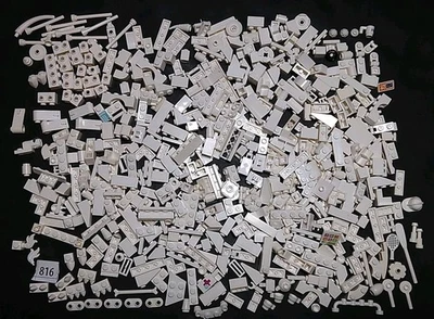 Lego Lote 500 Pequeñas Piezas Blancas Ladrillos Modificados Placas Pendientes Tachuelas Laterales 816 Foto 1 de 4