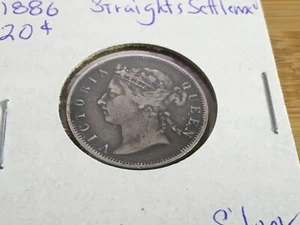 1886 Straits Settlements 10 Cents # 593e * reverse appears scratched * - Picture 1 of 2