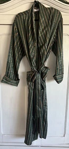 STUNNING Vintage Y2K Victoria’s Secret Robe hunter Green And Gold Stripes - Picture 1 of 15