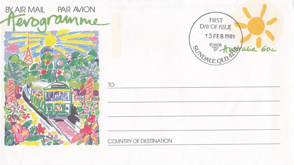 Australia Postal Stationery FDC Airmail 1989 (13975) - Image 1 of 1