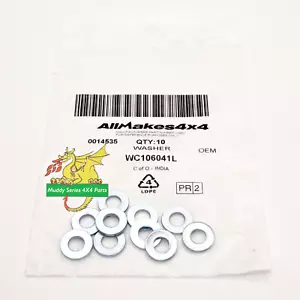 Original-Zubehör-Hersteller Land Rover Serie 2 2A 3 Defender M6 x 14 mm Unterlegscheiben WC106041L x 10 - Bild 1 von 2