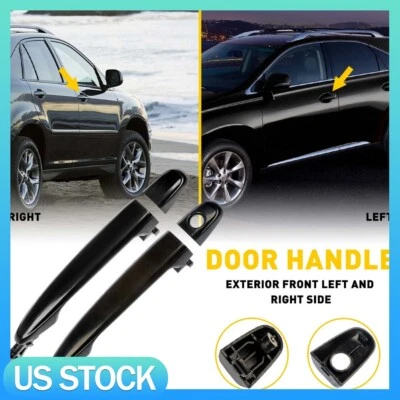 Внешняя дверная ручка 2X передняя левая + правая сторона черная для 2005-2015 Toyota Tacoma - Изображение 1 из 4