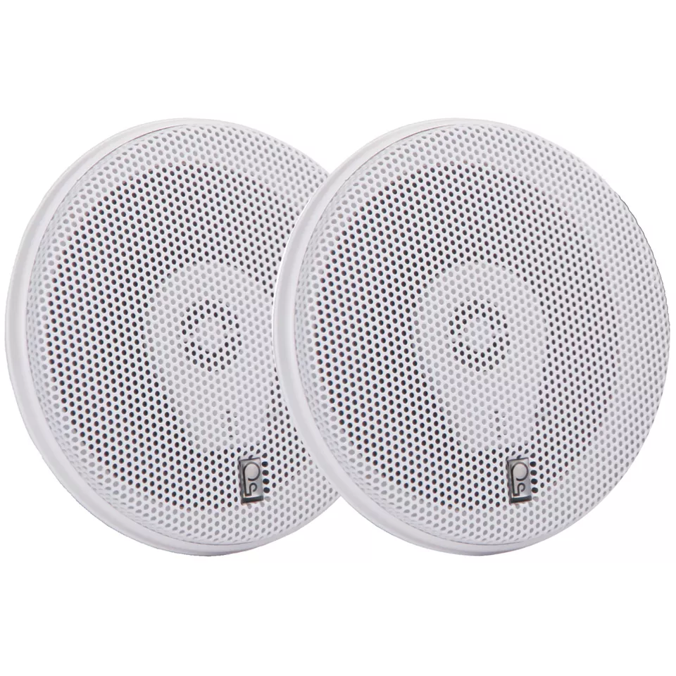 PolyPlanar 6"inch Round Titanium 3Way Marine Waterproof Boat Speakers PAIR White - Image 1 of 1