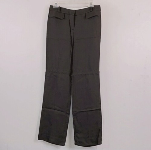 Pantaloni abito donna Kate Spade New York nero viscosa twill gamba dritta taglia 4