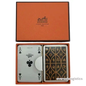 Hermes Mini Playing Cards 2 Decks Set 4.2 x 6.2cm Unused w/Box - Picture 1 of 9