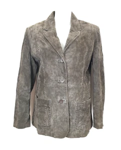 H22) DUNNES STORES Damen Lederjacke Blazer Gr. 40 L Wie Neu Wildleder Echtleder - Bild 1 von 10