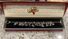12 Days Of Christmas Sterling Silver Coated Charm Bracelet W/Crystals Nib