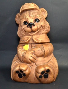VTG Brown Bear Cookie Jar~Deforest California Pottery~Ranger Scout~1950’s - Picture 1 of 5