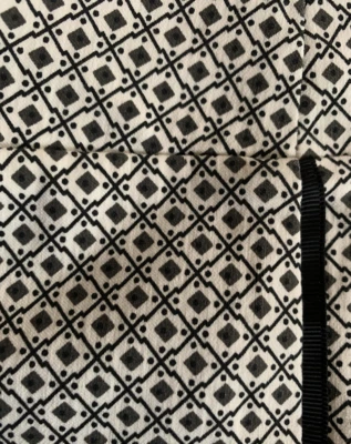 Calça de emagrecimento Margaret feminina MED branca preta diamante geométrica padrão reto - Imagem 1 de 4