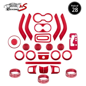 28pcs Interior Accessories Decoration Cover Kit For Jeep Wrangler JK JKU 11-18 - Picture 1 of 14