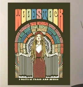 Art Canvas Woodstock Boho Wall Art Hippie Poster Canvas 12 x 17 in Canvas only - Picture 1 of 2