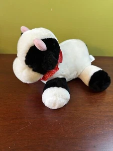 Vintage Dakin Mucca Carillon Sonaglio Nero Bianco Peluche Peluche Giocattolo 10" Video - Foto 1 di 10