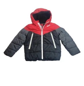 Nike Kid's Sz 7 L (32x17 MEASURED) Just do it Windrunner Black/Red Puffer Jacket - Picture 1 of 10
