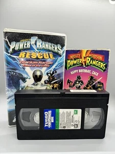 3 Power Ranger VHS Tapes Lightning Speed Rescue, Happy Birthday Zack, & Turbo - Picture 1 of 14