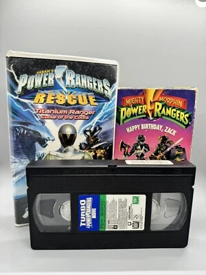 3 Power Ranger VHS Tapes Lightning Speed Rescue, Happy Birthday Zack, & Turbo - Image 1 of 4