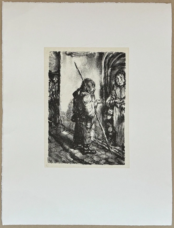 A. Paul Weber, Bettler, Lithographie, 1969, Nachlass - Bild 1 von 1