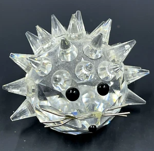 Swarovski Kristall Igel Figur signiert 2" Schnurrhaare Stachelschwein Glas Chip - Bild 1 von 10