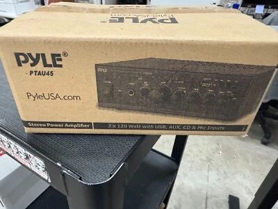 Pyle PTAU45 Wireless BT Stereo Power Amp with Mic Input, MP3/USB Reader 2 x 120 - Image 1 of 4