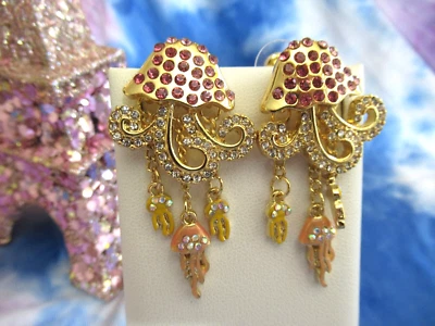 Красивый медузы серьги кристалл стразы подвеской серьги новый - Изображение 1 из 4