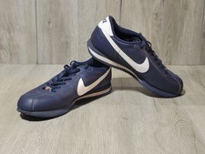 nike cortez navy blue leather