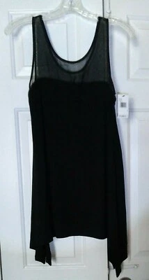 Nuevo top dobladillo pañuelo sin mangas Kensie negro talla pequeña Foto 1 de 4