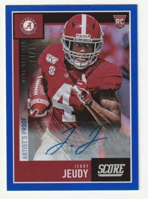 2020 Panini Score RC Jerry Jeudy Blue Broncos Browns /35 #427 Artist's Proof - Image 1 of 2