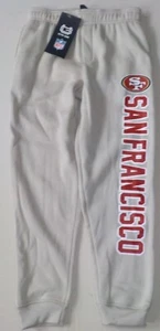 SAN FRANCISCO '49ers YOUTH SWEATPANTS S M L NWT OFF WHITE POLYESTER BOYS POCKETS - Picture 1 of 2