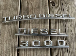 1977-1985 Mercedes Benz 300D Turbo Diesel Trunk Lid Emblem Badges Lot 300 D OEM - Picture 1 of 11