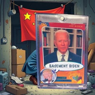 Decision 2023 TRUMP NICKNAMES #NN25 BASEMENT JOE BIDEN RAINBOW FOIL 2/5 RARE! - Image 1 of 2