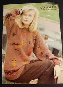 Vintage Jaeger Lady's Tribal Sweater Birds Knitting Pattern 34-40" Bust DK 6059 - Picture 1 of 5