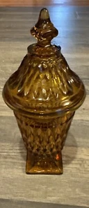 Piatto caramelle con coperchio piedistallo farmacia modello Vernon vintage Indiana Glass Mount - Foto 1 di 4