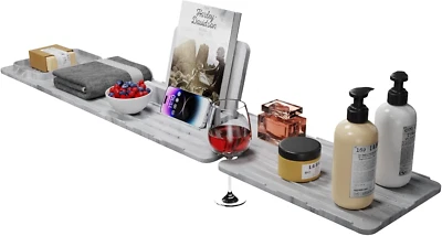 Bandeja de bañera de lujo, hecha de acero inoxidable, silicona, impermeable, anti-doblado Foto 1 de 4