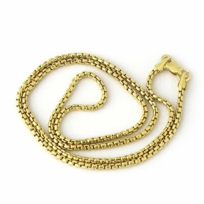 18K Yellow Gold Filled Tarnish-Free Italian 20 inch 3mm Round Box Chain Necklace - Image 1 of 4