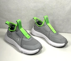 Nike Boy's Flex Runner Gray Lime Green Shoes Size US 13C Slip On Sneakers - Picture 1 of 9