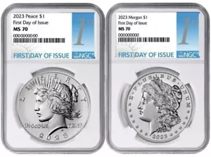 2023 P MORGAN & PEACE SILVER DOLLAR $1 NGC MS70 FIRST DAY OF ISSUE 1ST in stock - Picture 1 of 1