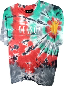 Camiseta grande para hombre Reason camiseta gráfica tie dye multicolor ropa de calle informal nueva con etiquetas - Imagen 1 de 13