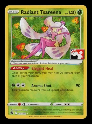 Pokemon Card Radiant Tsareena 016/195 Prize Pack Promo Stamp Silver Tempest 2022 - Image 1 of 2