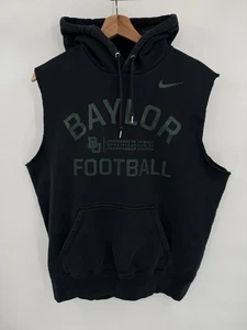 Nike Baylor Bears Football Mens Large Player Issued Sweatshirt Cut Off Hoodie - Picture 1 of 5
