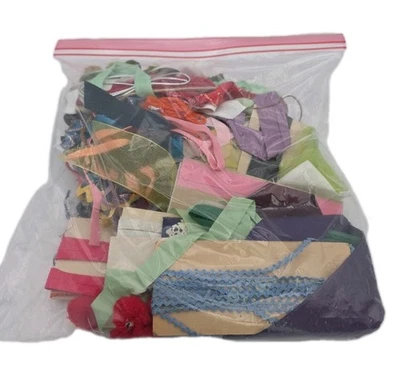 Vintage Craft Scrapbook Colorful Sewing Materials Bias Tape Ribbon Edging Lot - Image 1 of 4