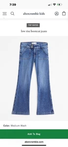 Abercrombie & Fitch Kids Girls Jeans 11/12 Long Low Rise Boot NWT - Picture 1 of 9