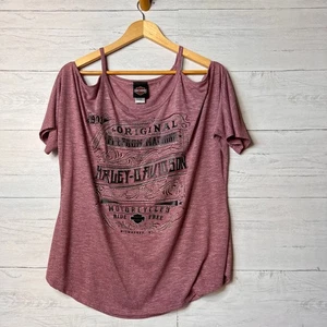 Harley Davidson Top Damen Größe XL Heather Pink Bedazzled Motorräder  - Bild 1 von 12