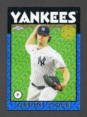 2021 Topps Chrome Silver Pack GERRIT COLE BLUE MOJO REFRACTOR 111/150 #86BC-5 - Image 1 of 2