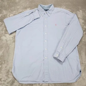 Camisa Ralph Lauren Para Hombres XL Azul Claro Oxford Abotonada Manga Larga Logo de Poni - Imagen 1 de 12